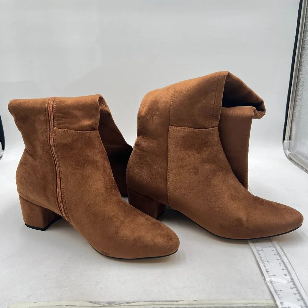 Sienna Round Toe Stretchy Over The Knee Boots Block Low Heel Thigh High Boot